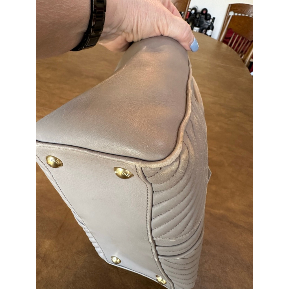 Miu Miu Beige Leather Tote Bag - Picture 12 of 14